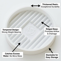 Breathable Resin Plant Pot Drip Tray, Waterproof Flower Saucer for Indoor Outdoor Garden, Base for Balcony
