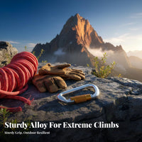 Climbing Equipment Certified 30KN D-Shaped Auto Locking Carabiner Lightweight 30KN Climbing Carabiner Anti-Rust Heavy Duty Climbing D-Loop Non-Slip Knurled Grip for Rescue Workers, Airborne Aerial Fitness Practiti Single Rs, Rappelling