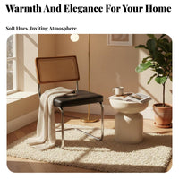 French Look Upholstered Cane Back Chair Vintage Inspired Cantilever Cane-Back Chair Modern Design Accent Seating Tufted Cushion for Adults, Homeowners, Hosts, Dining Room, Kitchen, Restaurant, Study