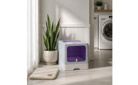 Stainless Steel Pet Waste Container Easy Clean Foldable Cat Waste Container Anti Leak Pet Toilet