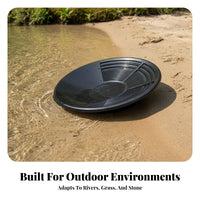 Handheld Grooved Gold Pan Shallow Gold Pan Thickened Recovery Gear Black for Miners