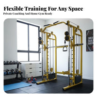 Complete Guided Machine Full Body Workout Multi-Functional Guided Machine Heavy Duty Squat Rack and Bench Bench Press Setup for Fitness Enthusiasts