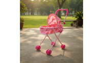 Doll Carriage with Canopy Foldable Doll Carriage Lightweight Toy Pushchair for Kids, Playroom