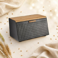 Bamboo Bread Box Wooden Pull Handle Bread Storage Freshness-Preserving Container Keeping for Kitchen