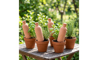 4 Pieces Slow-Release Terracotta Olla Porous Irrigation Bottle Outdoor Self-Watering Bottle Indoor for Gardeners, Travelers, Potted Plants