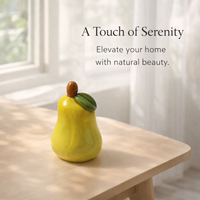 Ceramic Pear Figurine Home Decoration for Living Room Decor, Realistic Fruit Ornament for Shelf Display, Porcelain Material Gift