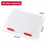 A4 Filing Box, Document Organiser Storage Box, Clear Synthetic Material for Office Workers & Students