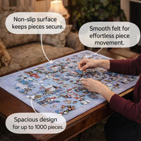Space Saving Storage Felt Mat with Foldable Design for Adults, Portable with Non-Slip Padded Surface, Large Work Area for Home Solving
