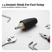 Wear-Resistant 1/4 Inch Quick Connect Nozzle Rust-Proof Rotating Turbo Nozzle Heavy Duty for Professionals