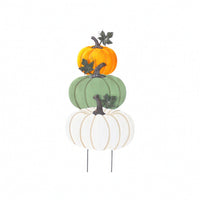 Stacked Pumpkin Stake Fall Pumpkin Garden Stakes Harvest Lawn Ornaments for Porch