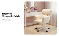 Plush Comfort plush Vanity Chair Curved Backrest plush Vanity Seat Stylish Design Seating Furniture dense Foam padding for Girls, Students, Home Workers, Makeup Area, Bedroom, changing area, Small Spaces