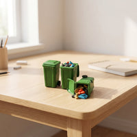3 Pieces Handmade 1:64 Scale Trash Bin Realistic Miniature Waste Bin with Molded Lid Detailed Mini Waste Container Compact for Collectors