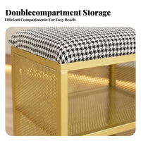 Multi-Functional Padded Shoe Storage Bench Space-Saving Design Cushioned Shoe Rack Stool Long-Lasting Frame Entryway Furniture High Load Capacity for Apartment Dwellers, Families, Homeowners, Hallway, Mudroom, Walk-in Closet, Living Room