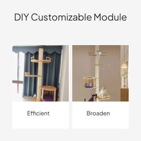 Space Capsule Cat Tree Set, Adjustable Dense Wood DIY