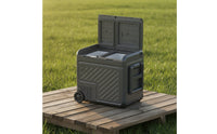 Wheeled Car Fridge with Wheels and Handle Adjustable Car Refrigerator Reliable Portable Fridge with Wheels for Campers, Travelers, Truckers, Road Trips, Camping, Rv Travel, Home Backup