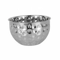 Easy to Clean Stainless Steel Mixing Bowl Long-Lasting Hammered Salad Bowl Rust Resistant Household Dishware Large Capacity for Bar, Karaoke, Party