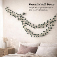 Artificial Eucalyptus Garland Silk Cloth, 72 Leaves Greenery Vines Realistic, Indoor Outdoor Eucalyptus Garland for Wedding Backdrop Wall Accent