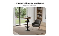 Urban design Counter Height Table and Stool Set Retro Design 3-Piece High-Top Dining Set With Backrest Commercial Furniture Sturdy Construction for Restaurant Owners, Homeowners, Cafe, morning alcove, Kitchen, Apartment
