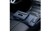 Car Sun Visor Storage Pouch Multi-Functional Leather Sun Visor Pouch Space Saving Automotive Accessory