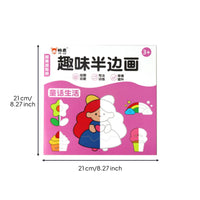 2 Pieces Brain Development Half Picture Coloring Book Cute Creature Theme Kids Tracing Book Easy to Hold Children's Books Travel-Friendly for Preschoolers, Kindergarten