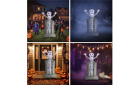 Built-in LED Inflatable Tombstone with Skeleton Seasonal Inflatable Tombstone Decoration Weather-Resistant Sturdy for Lawn