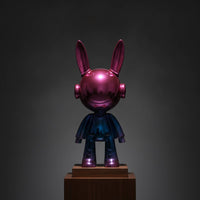 Hare Figurine with Electroplated Finish Glossy Hare Figurine Reflective Bunny Statue for Art Collectors, Homeowners, Console Table, Living Room