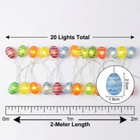 Easter Egg String Lights, Battery Operated Copper Wire LED Fairy Lights, Multi-Colour Pastel Spring Decor for Home, Bedroom, Mantelpiece & Party Ornament
