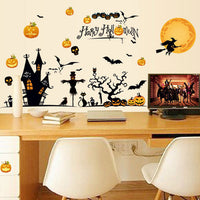 Creative Halloween Pumpkin Wall Decals for Living Room Bedroom Window Decor