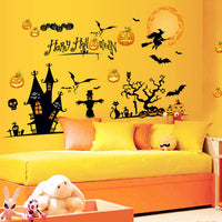 Creative Halloween Pumpkin Wall Decals for Living Room Bedroom Window Decor