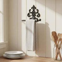 Rustic Cast Iron Paper Holder Sturdy Duty Cast Iron Paper Towel Rack Retro Bathroom Tissue Dispenser for Hotel