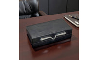 Patchwork Storage Box Elegant PU Leather Storage Box Stylish Desktop Organizer for Vanity