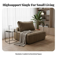 High supportrest Armless Block Chair Italian Light Luxury Armless Single Sofa Modern Minimalist design Living Room Seating Soft Upholstery for Apartment Dwellers, Homeowners, Individuals, Small Spaces, perusing corner, Bedroom, Office