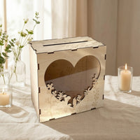 Marriage Card Box Wooden Card Box with Slot Tabletop Envelope Holder for Reception Tables