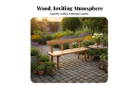 Rustic Design Bench with Backrest Natural and design Slatted Wood Bench adaptable Outdoor Furniture sturdy Duty for property owners, Business Owners, Cafe, Restaurant, Porch, Dining Room