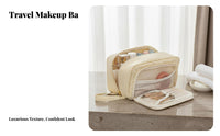 Multifunctional Large Capacity Cosmetic Bag Wide Opening Design Large Capacity Cosmetic Case Internal Dividers for Women, Adults, Gym, Home
