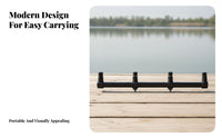 Fishing Rod Support Crossbar Black Four-Head Rod Holder Straight Horizontal