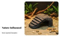 Turtle Basking Dock Realistic Geological Formation Design Turtle Basking Ramp Easy to Climb Tortoise Climbing Ladder for Terrarium, Aquarium