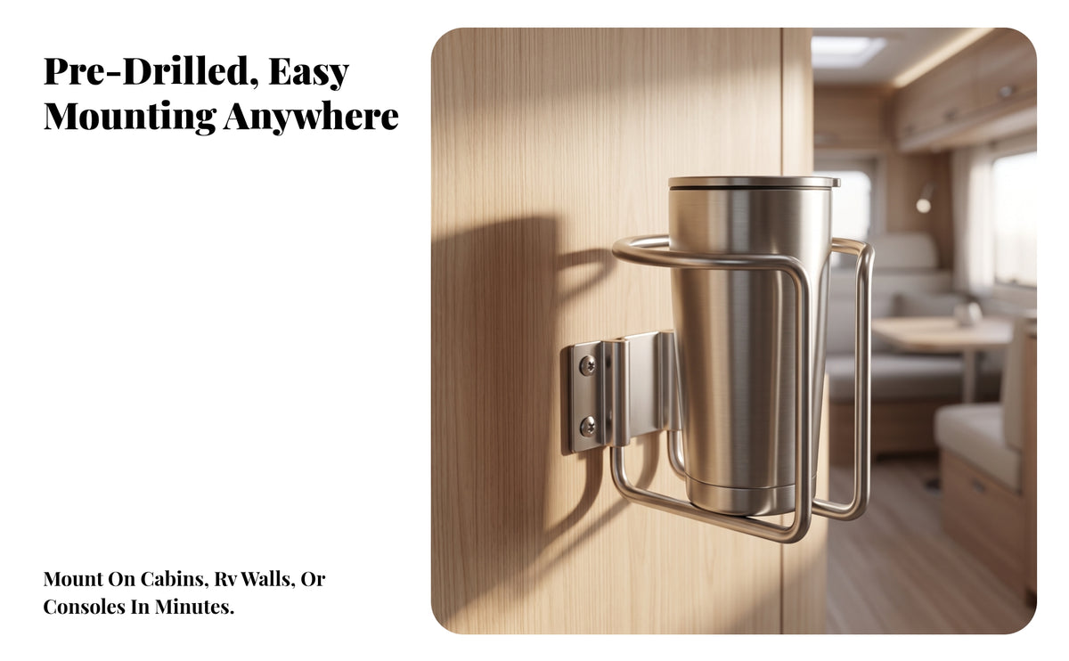 Stainless Steel Drink Holder with Mounting Base