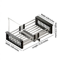 Dish Rack and Sink Strainer with Dish Drainer, Stainless Steel Cutlery Drainer, Space Saving Kitchen Sink Organizer for Your Kitchen Counter
