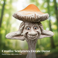 3 Pieces Resin Mushroom Sculpture Whimsical Design Resin Mushroom Figurine Creative Gift Three Wise Mushrooms Statue for Gardeners, Patio, Desktop