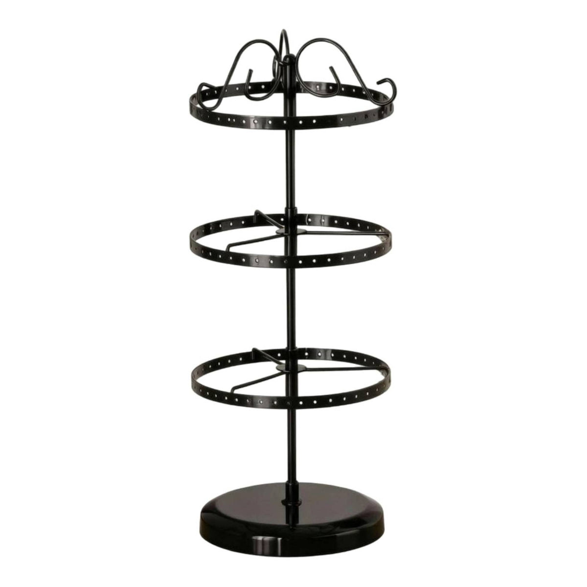 Freestanding Rotating Earring Stand Iron Earring Display Stand Circular Rings Rotating Jewelry Rack Tabletop