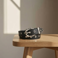 Classic Belt with Star Studs Rock Icon Belt Punk Goth for Concerts
