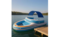Backrest Inflatable Boat Raft Raised Seat PVC Buoyant Boat Blue and White Water Craft
