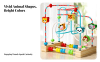 Develops Fine Movement Skills Educational Learning Toy Educational Wooden Bead Maze Hand-Eye Coordination for Babies, Toddlers, Daycare