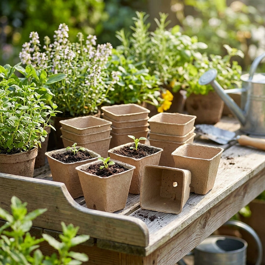 Seedling pots 6cm pulp paper 90-piece set for direct planting biodegradable seedling pots for home gardening