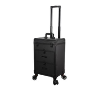 Telescopic Handle Makeup Trolley Case Wheeled Rolling Makeup Case Aluminum Frame Beauty Storage Portable for Studio