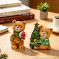 Resin Bear Figurine Christmas Decoration for Home