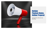 Rechargeable Handheld Megaphone Speaker, Recording, Multi-Mode, Outdoor Loudspeaker for Gatherings