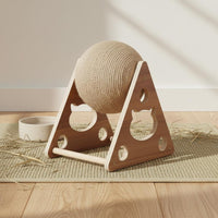 Teeth Grinding Rabbit Feeder Ball Interactive Hay Ball Toy Sturdy Wooden Hay Holder for Rabbits