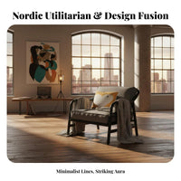 Factory-inspired industrial look Modern Multi-Person Couch Nordic Design Metal Frame Armchair Minimalist Lounge Set firm-density pad for Office Managers, Interior Designers, Reception Area, Lounging, Living Room, Entertaining Guests
